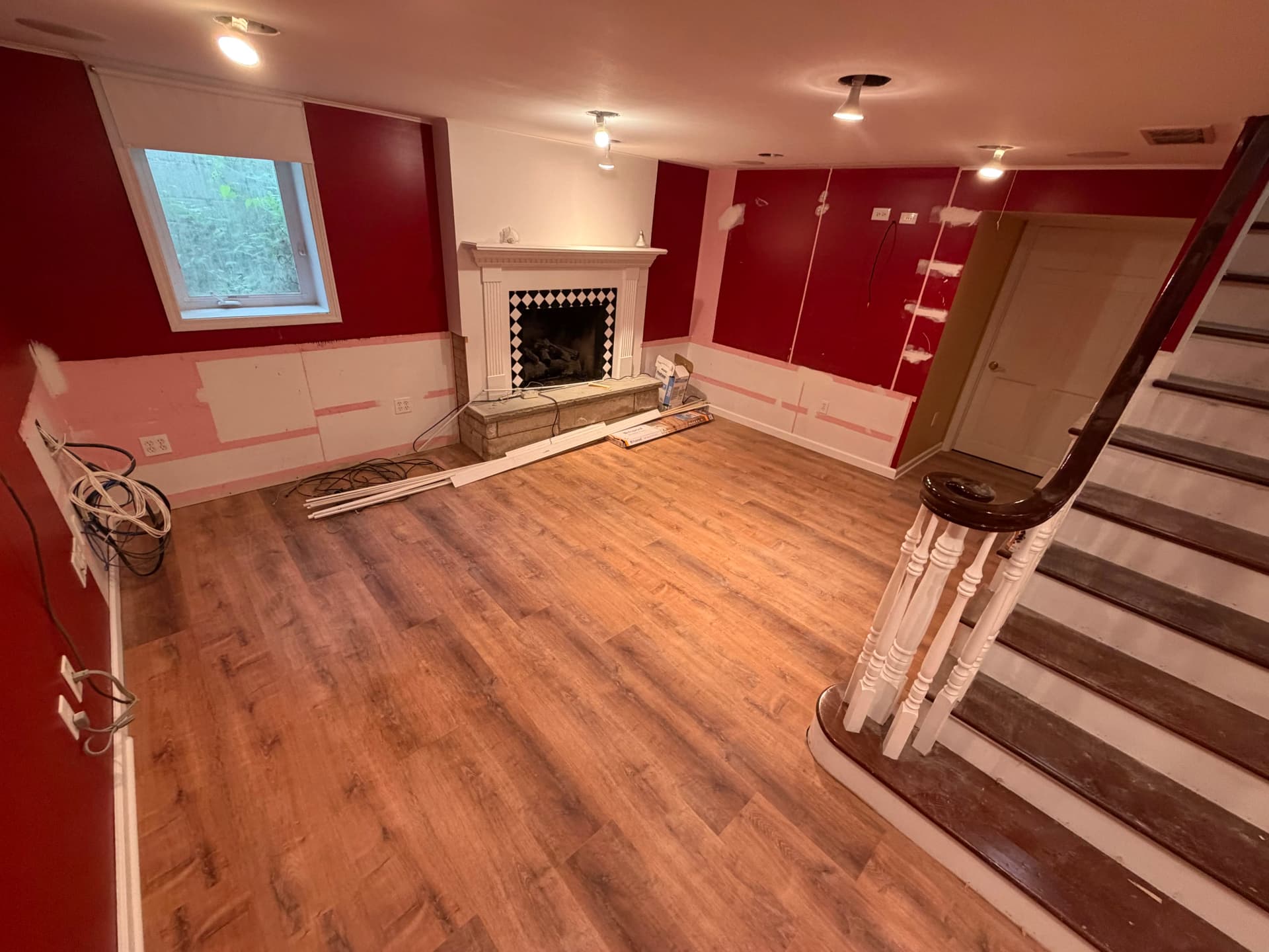 East Grand Rapids Basement LVP Flooring Install in Progress image